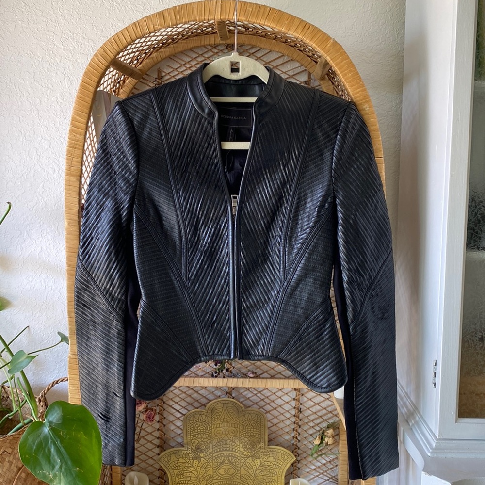 BCBG Black faux leather jacket